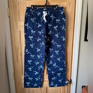 Jcrew Navy Blue Pajama Pants with Bow Print